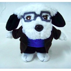 莎菲克厂家直销生产出口可爱眼镜狗狗毛绒玩具公仔
